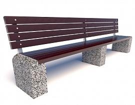 Скамейка бетонная Евро 1 Лайн со спинкой
